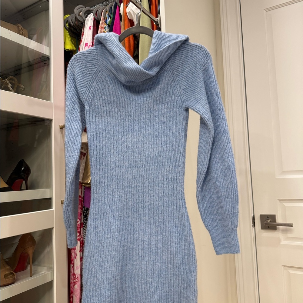 H&M Blue Long Sleeve Sweater Dress